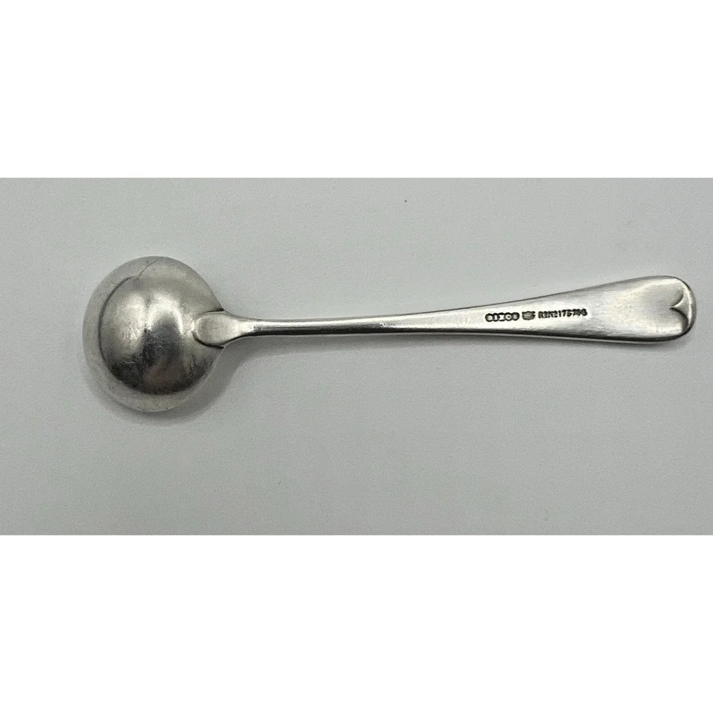 Vintage Dixon England Silverplate Mustard Salt Condiment Caviar Spoon Reeded